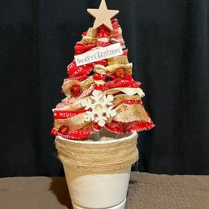 Fabric scraps Christmas tree